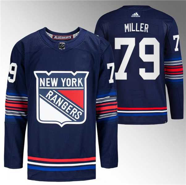 Men%27s New York Rangers #79 K%27Andre Miller Navy Stitched Jersey Dzhi